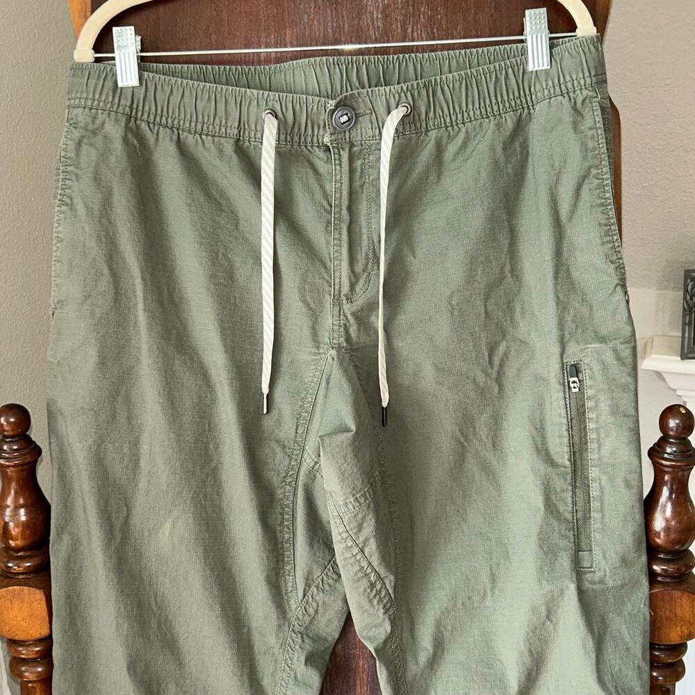 Vuori XL Ripstop Pants army green cotton ripstop Drawstring Casual - Picture 2 of 8